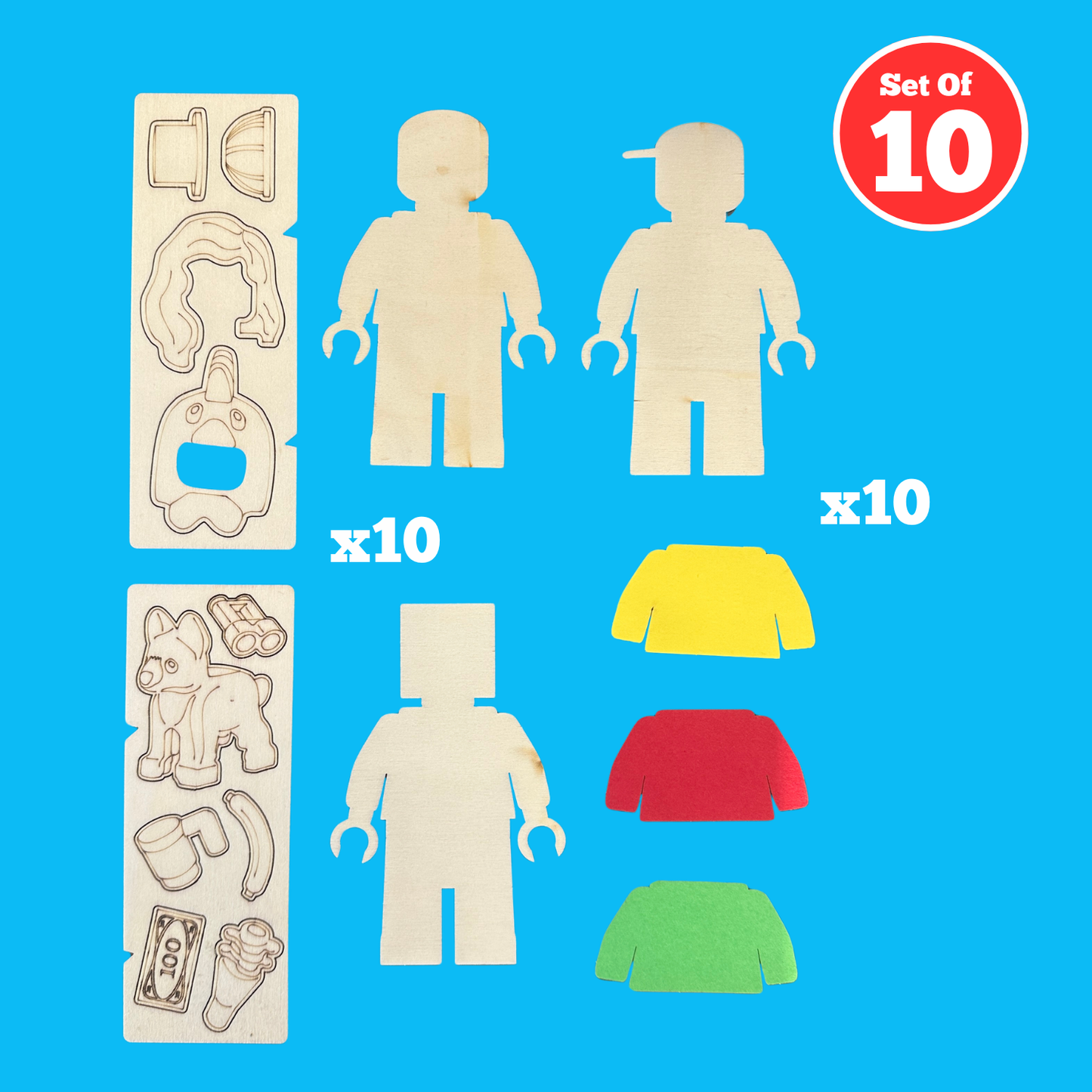 Set of 10 - Builder People