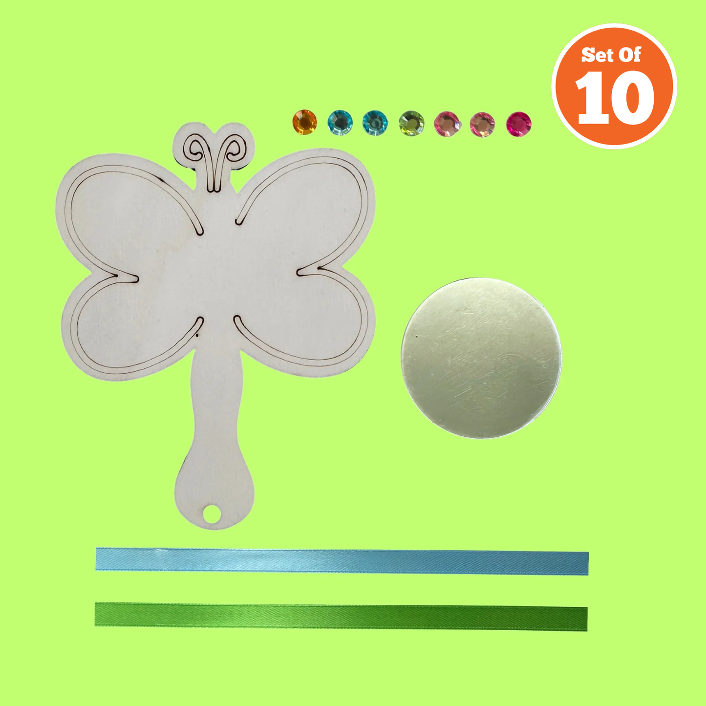 Set of 10 - Butterfly Mirror Wand