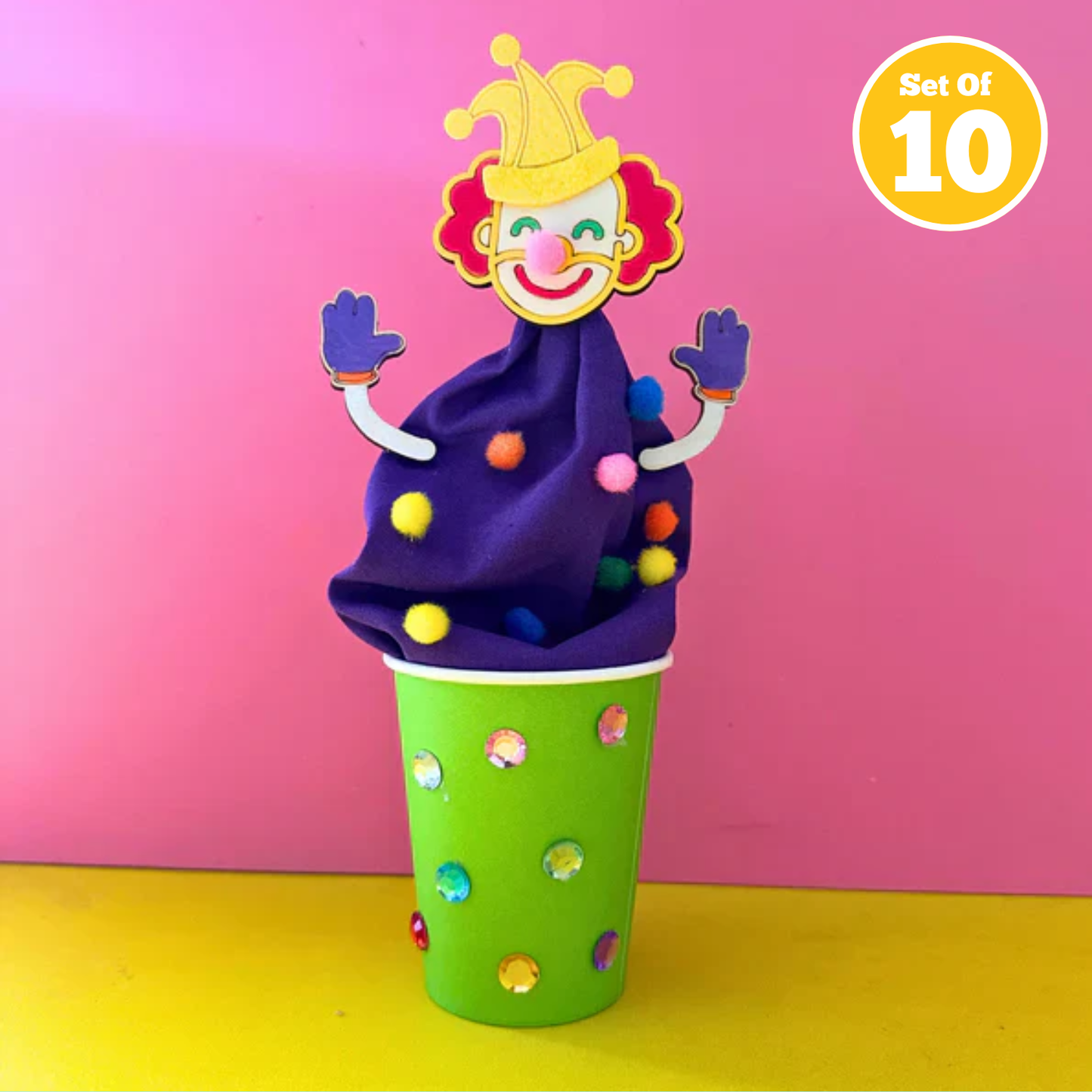 Set of 10 - Clown Puppet