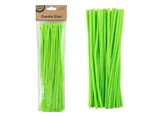 Chenille Sticks 50pc Bright Green