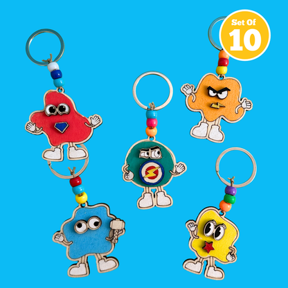Set of 10 - Cartoon Bag Charms
