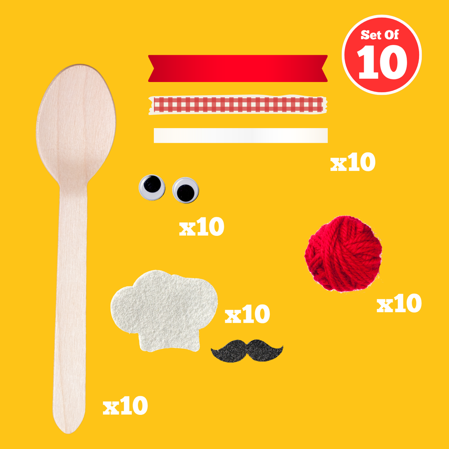 Set of 10 - Chef Spoons