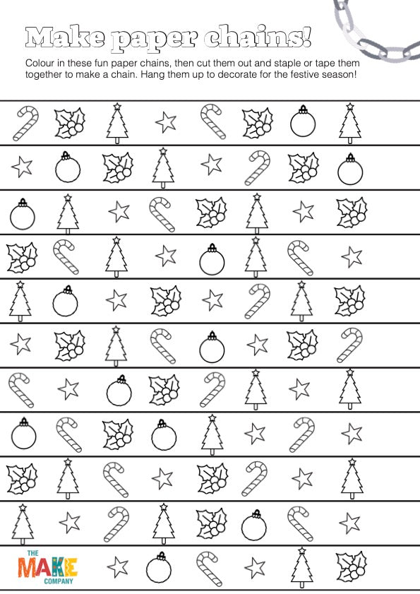 Free Paper Chains Printable Christmas Decorations The Make Company