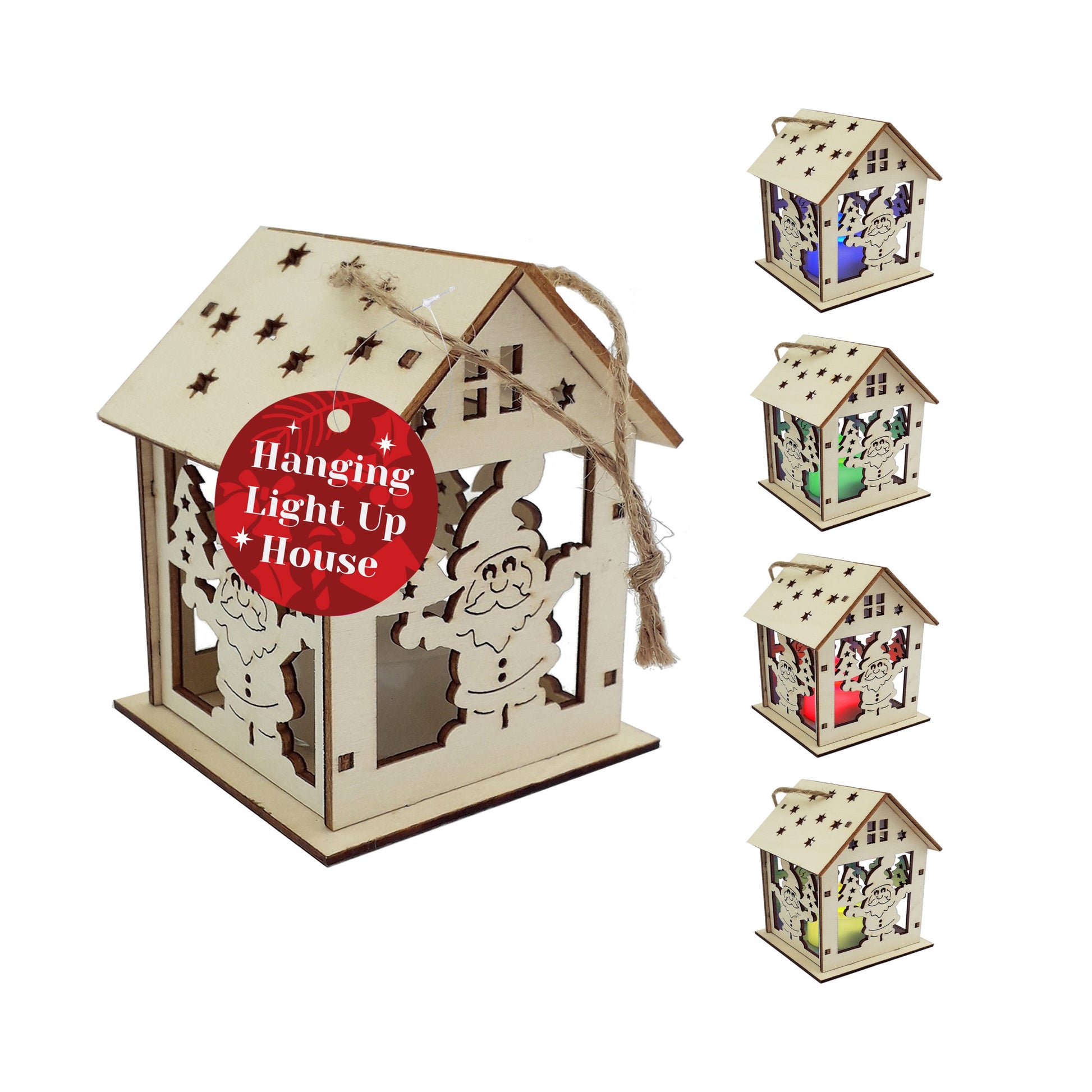 Christmas Wooden Light Decoration 9cm