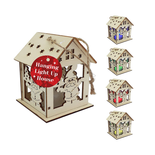 Christmas Wooden Light Decoration 9cm