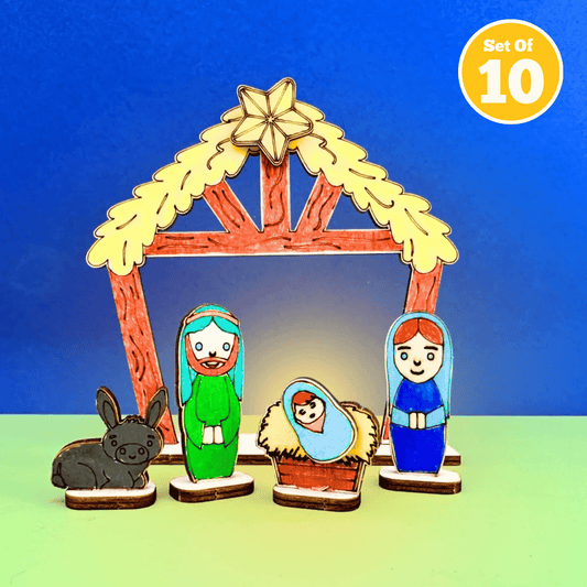 Set of 10 - Christmas Nativity Scene