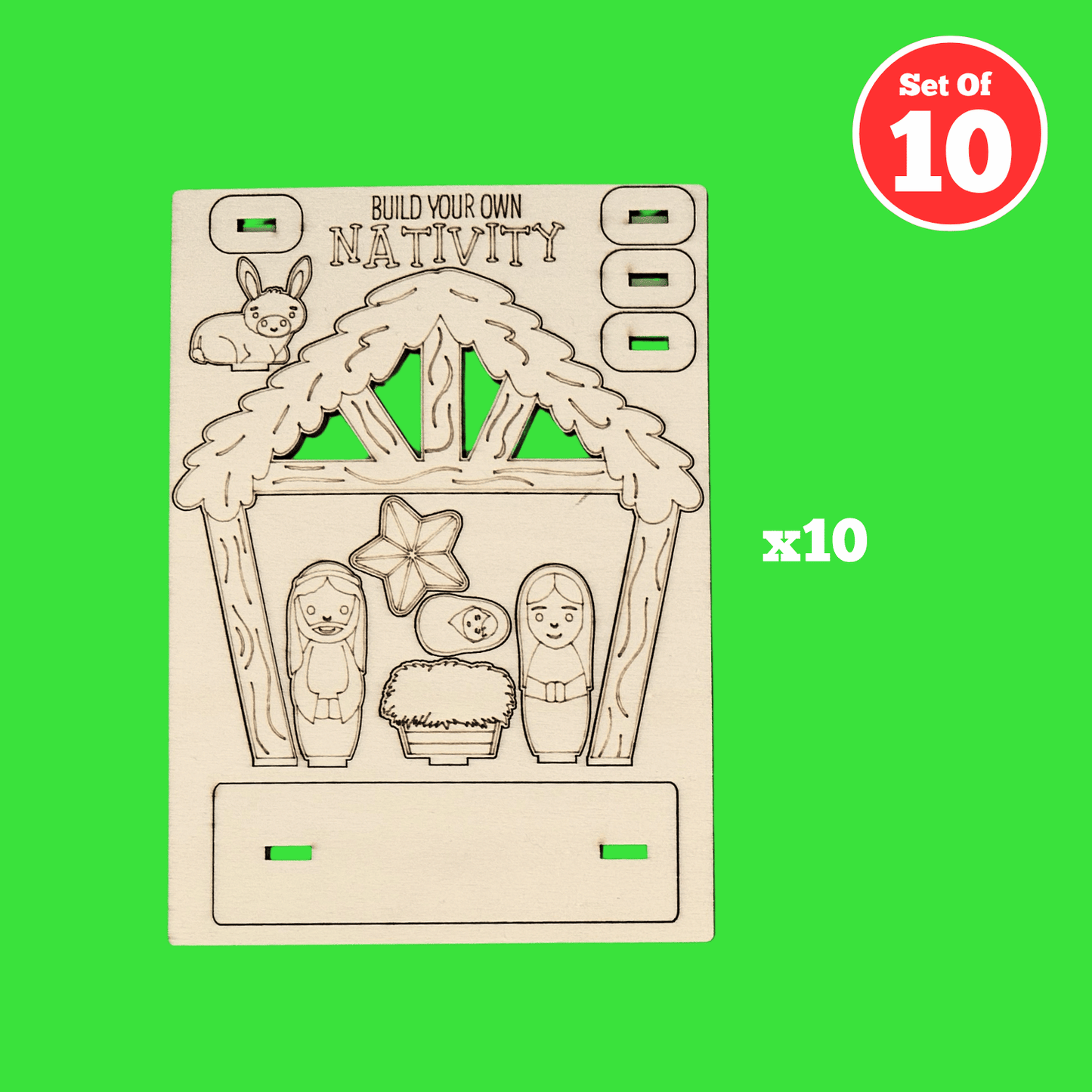 Set of 10 - Christmas Nativity Scene