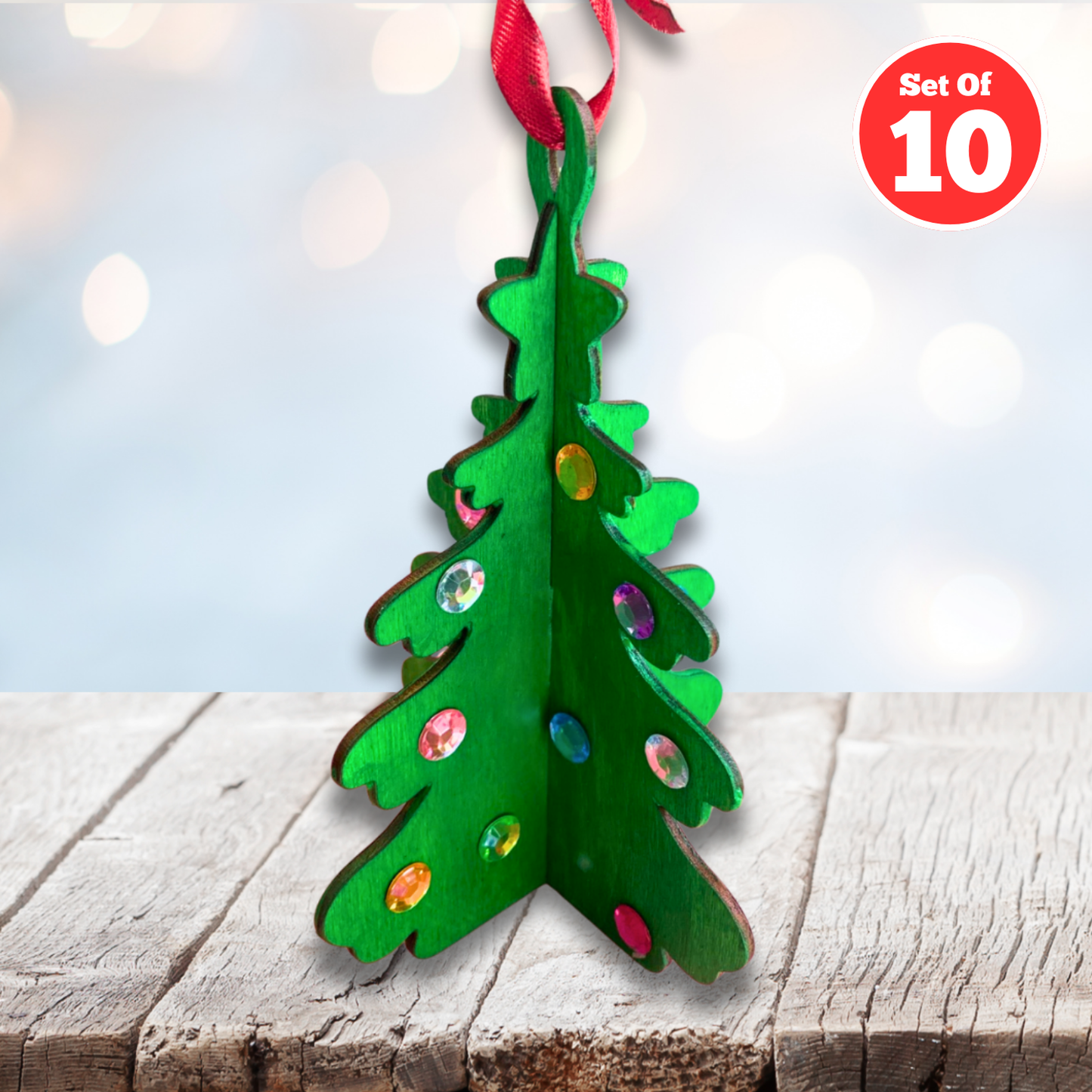 Set of 10 - 3D Christmas Tree (Small)