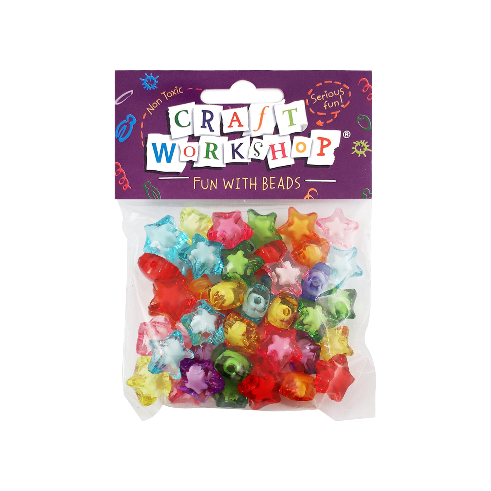 Acrylic Star Plastic Star Beads Bright 11mm Acrylic Star Bead Mix