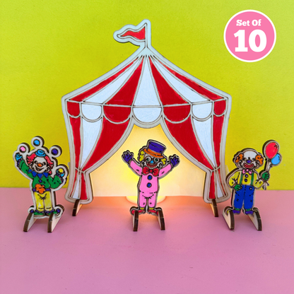 Set of 10 - Circus Tent Puppet Theater