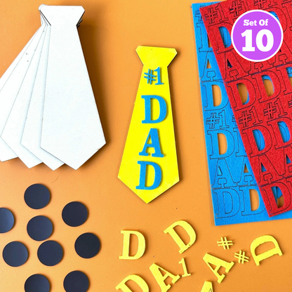 Set of 10 Father's Day Magnetic Tie