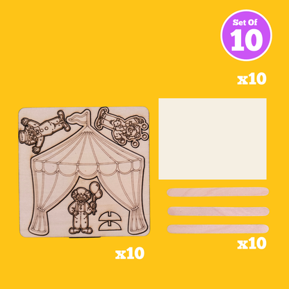 Set of 10 - Circus Tent Puppet Theater