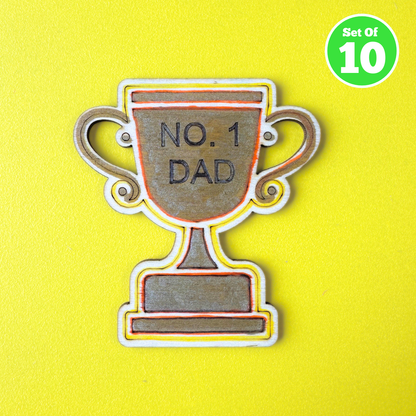 Set of 10 Number 1 Dad Trophy Magnets