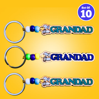 set of 10 - Grandad Keyring