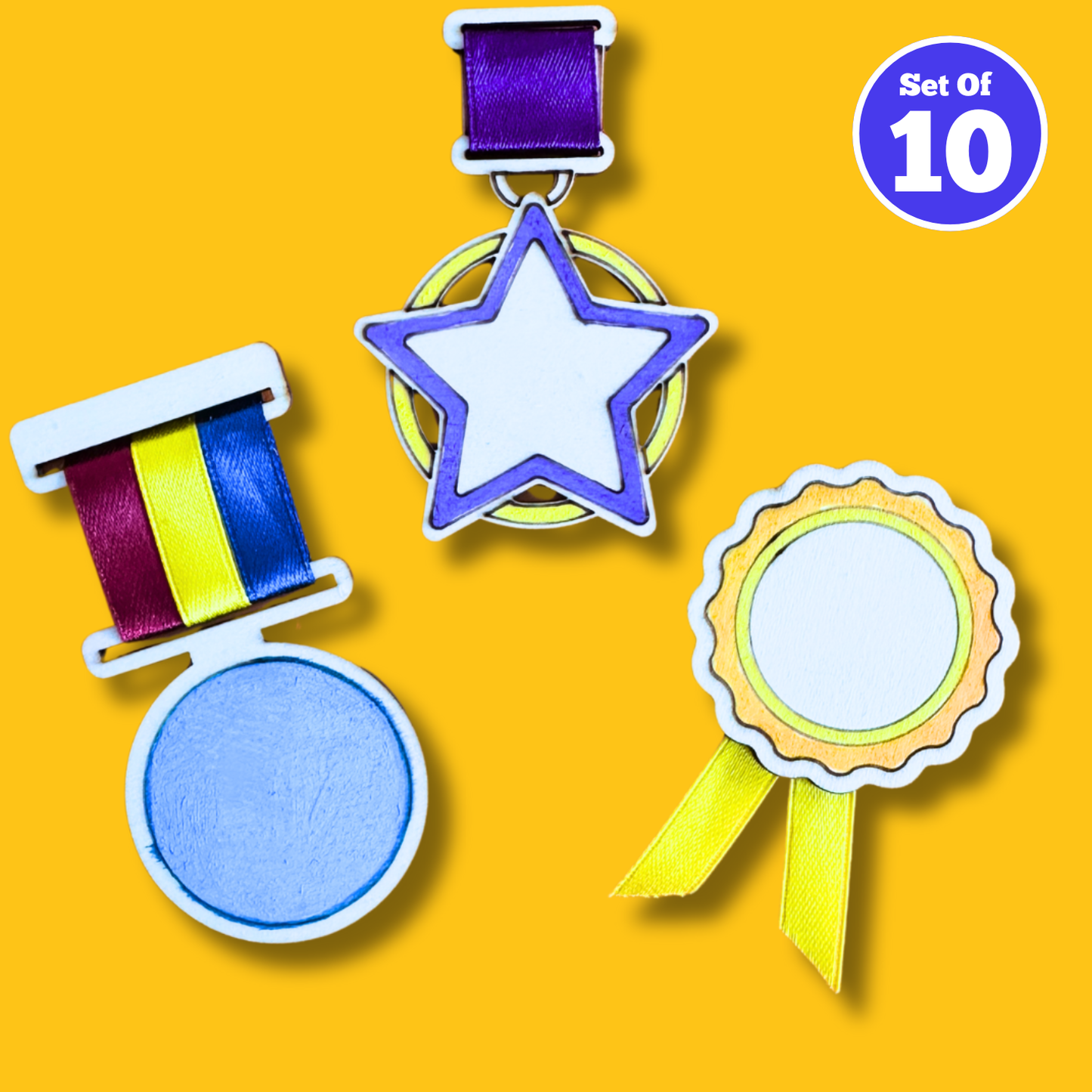 Set of 10 - Medal Brooches