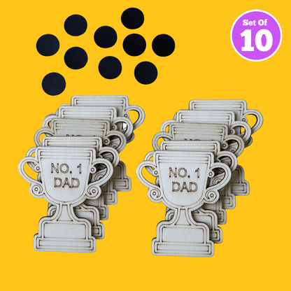 Set of 10 Number 1 Dad Trophy Magnets
