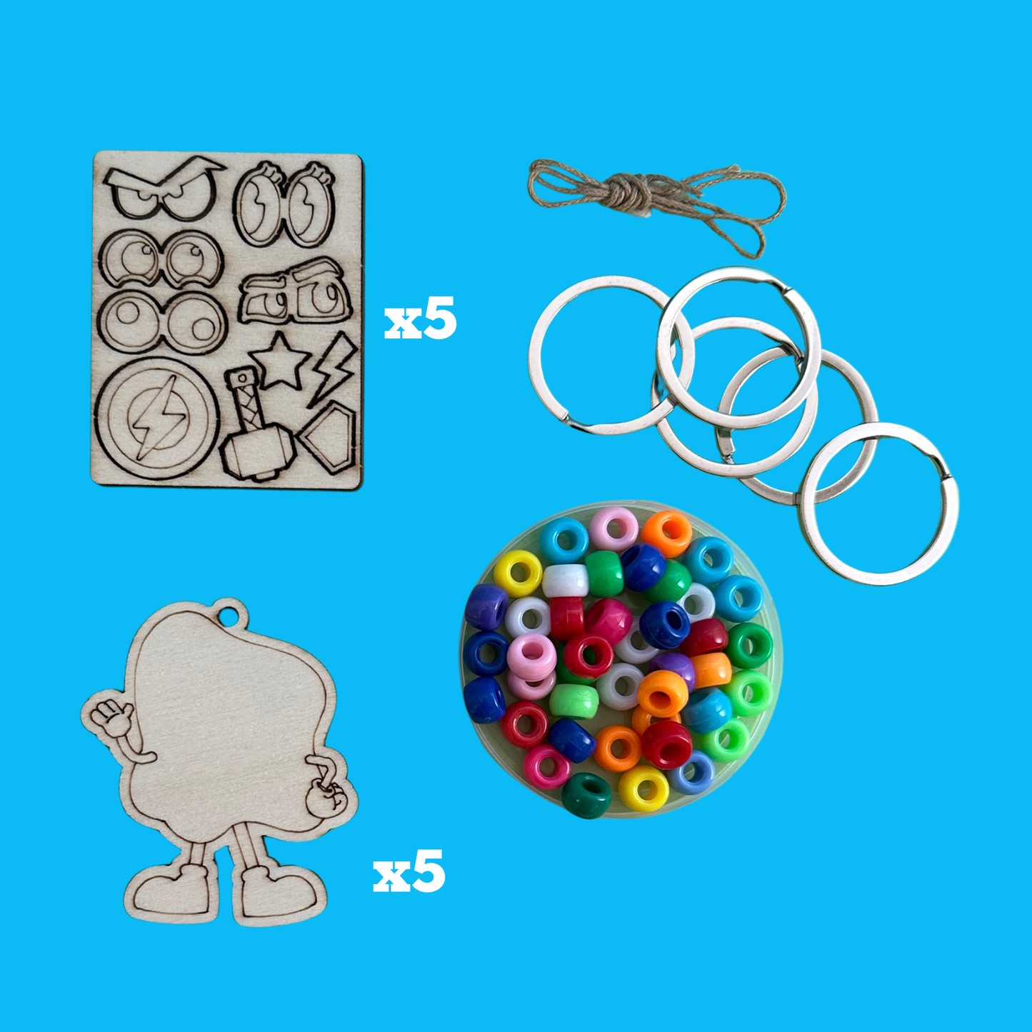 SALE - Cartoon Bag Charms (set of 5)