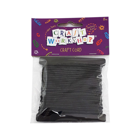 Craft Wax Cord Black 2mm Thick 8m