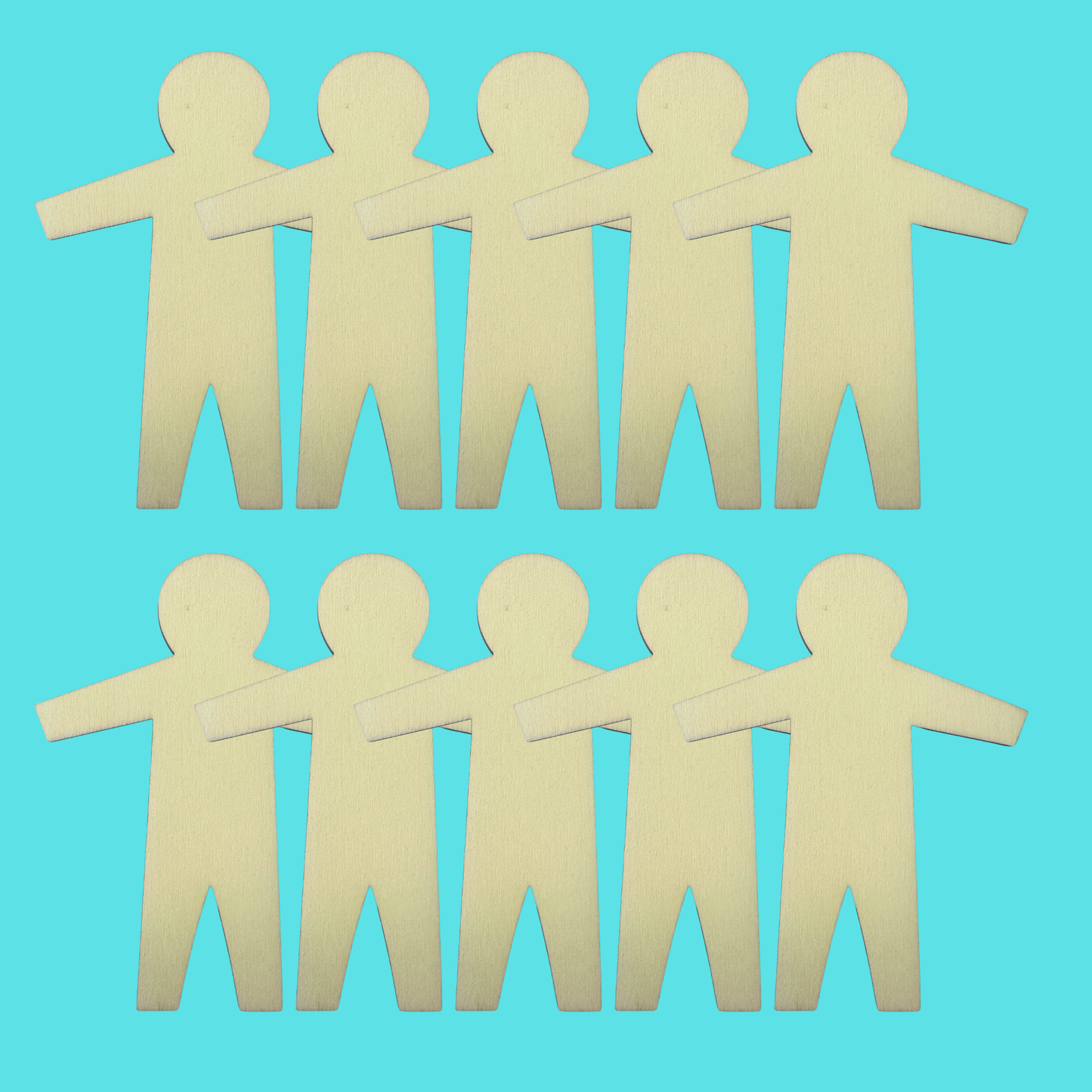 Set of 10 People Wooden