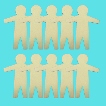Set of 10 People Wooden