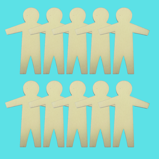 Set of 10 People Wooden