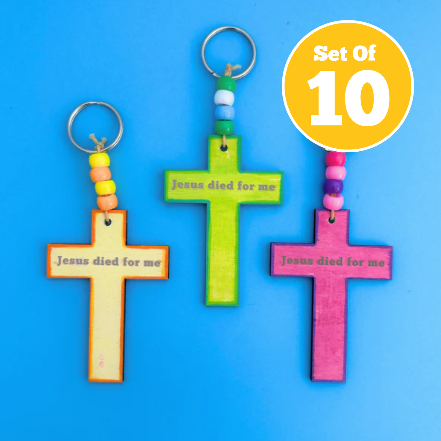 Set of 10 - Cross Keyring
