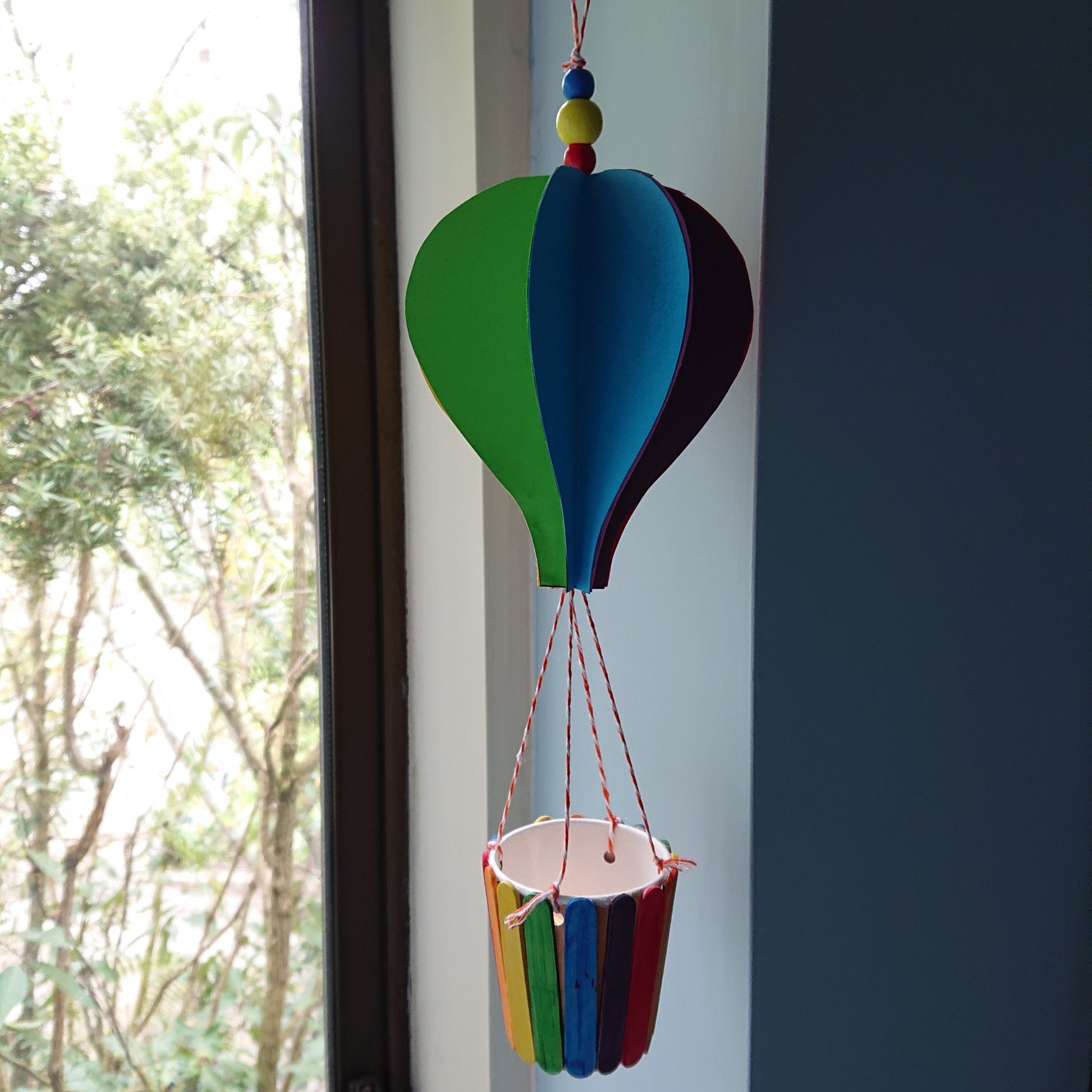 hot air balloon in window