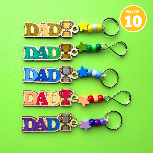 Set of 10 - Dad Keyring