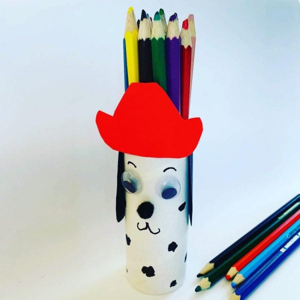 Dalmatian Fireman Dog Pencil Holder Craft