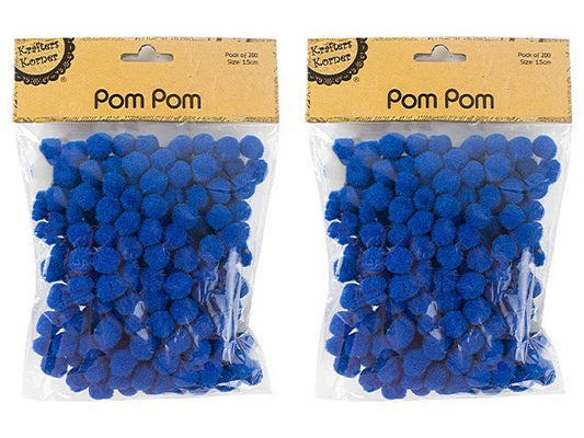 Pom Pom 1.5cm Blue 200pcs