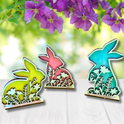 Set of 3 - Decorative Silhouette Bunnies