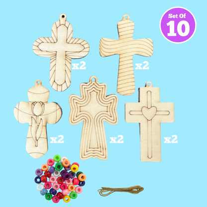 Set of 10 - Decorative Cross 10cm