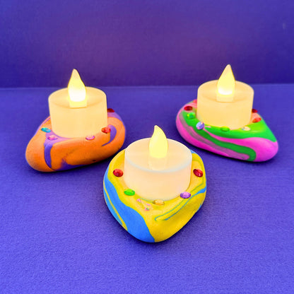 Set of 10 - Diya Air Dry Clay Tealight Holder Craft