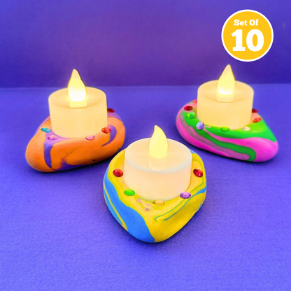 Set of 10 - Diya Air Dry Clay Tealight Holder Craft