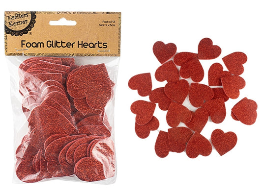 Glitter Heart Foam Stickers EVA