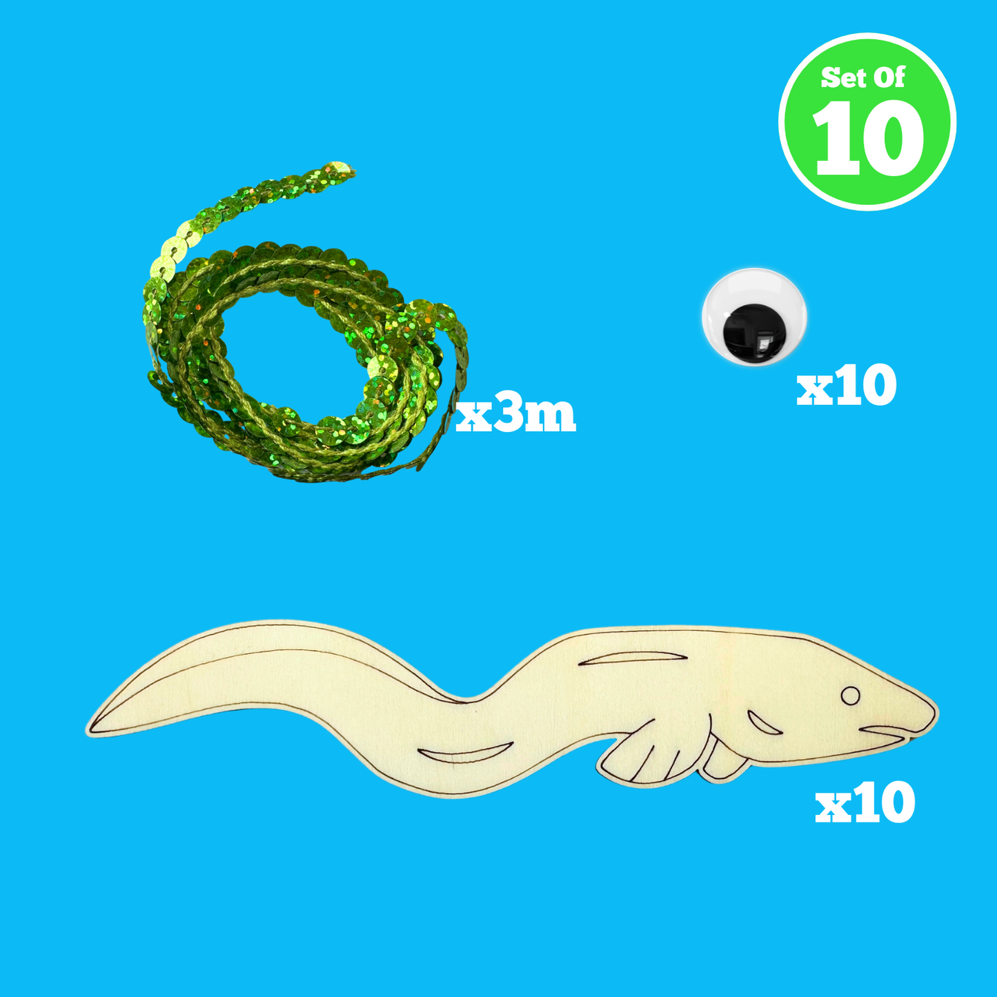 Set of 10 - Sparkling Eel