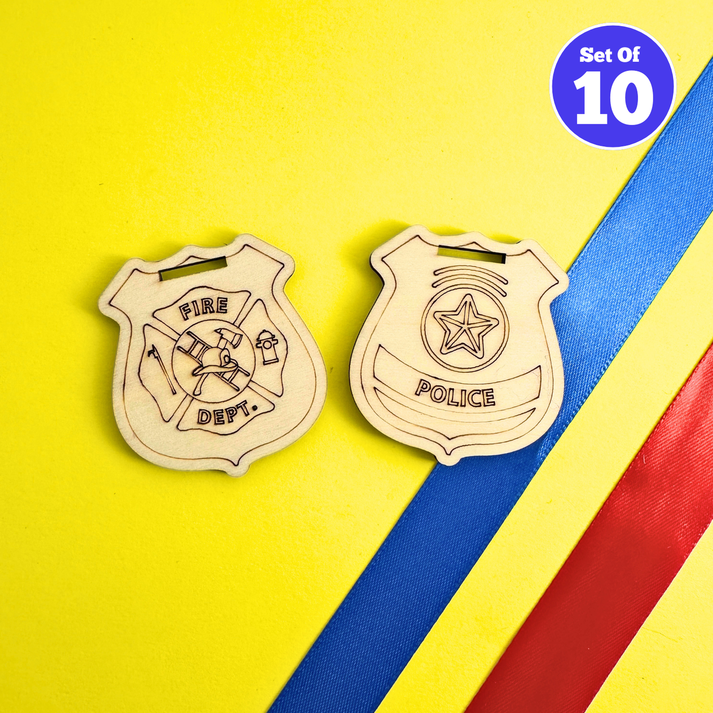 Set of 10 - Police and Fireman's Lanyard