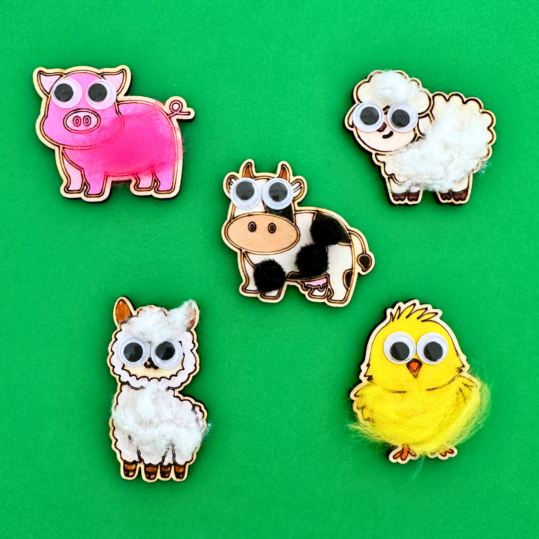 Farmyard Animal Brooches (Bulk Craft)