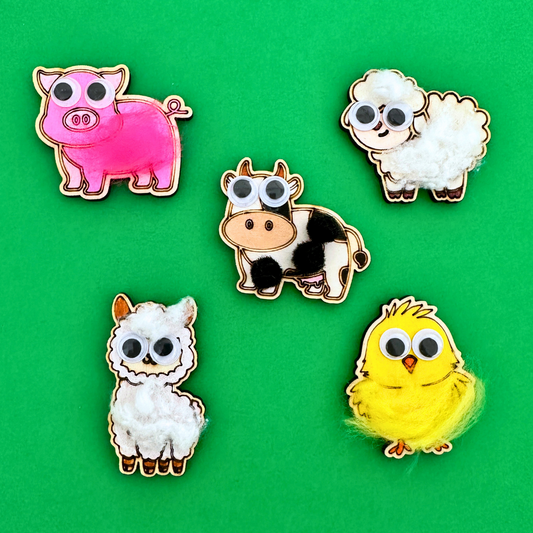 Farmyard Animal Brooches (Bulk Craft)