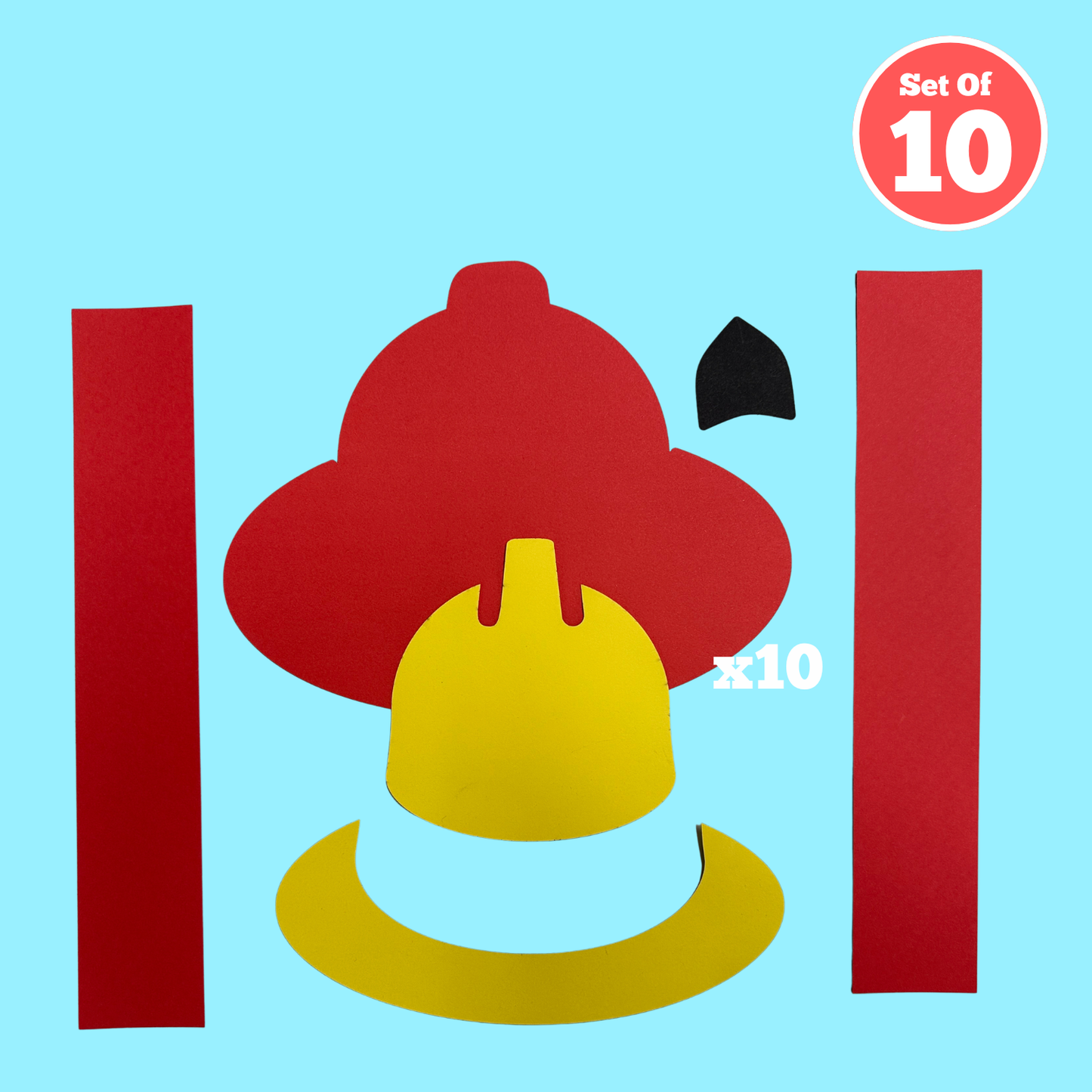 Set of 10 - Firefighter's Hat
