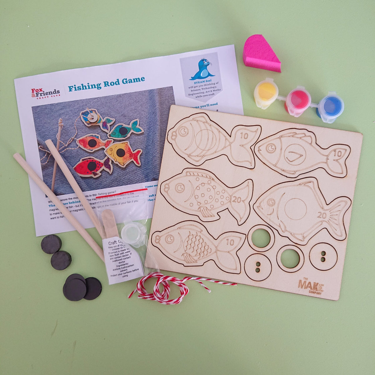 Fish Rods Craft Wooden Fishing Game Craft Kit – The Make Company