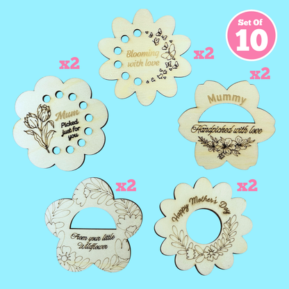 Set of 10 - Mothers Day Flower Frogs
