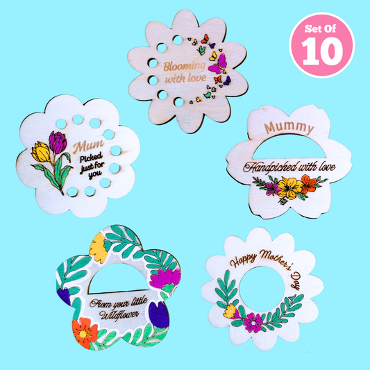 Set of 10 - Mothers Day Flower Frogs