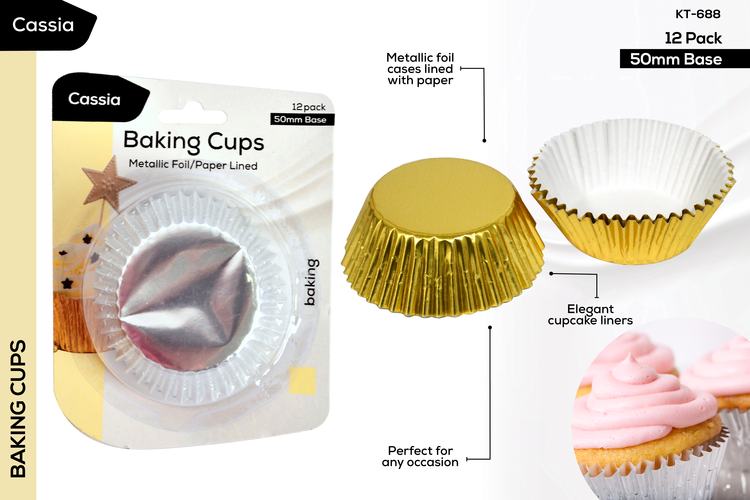 cupcake foil wrappers gold and silver metallic