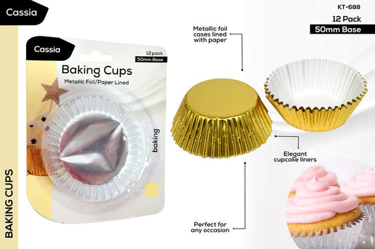 cupcake foil wrappers gold and silver metallic