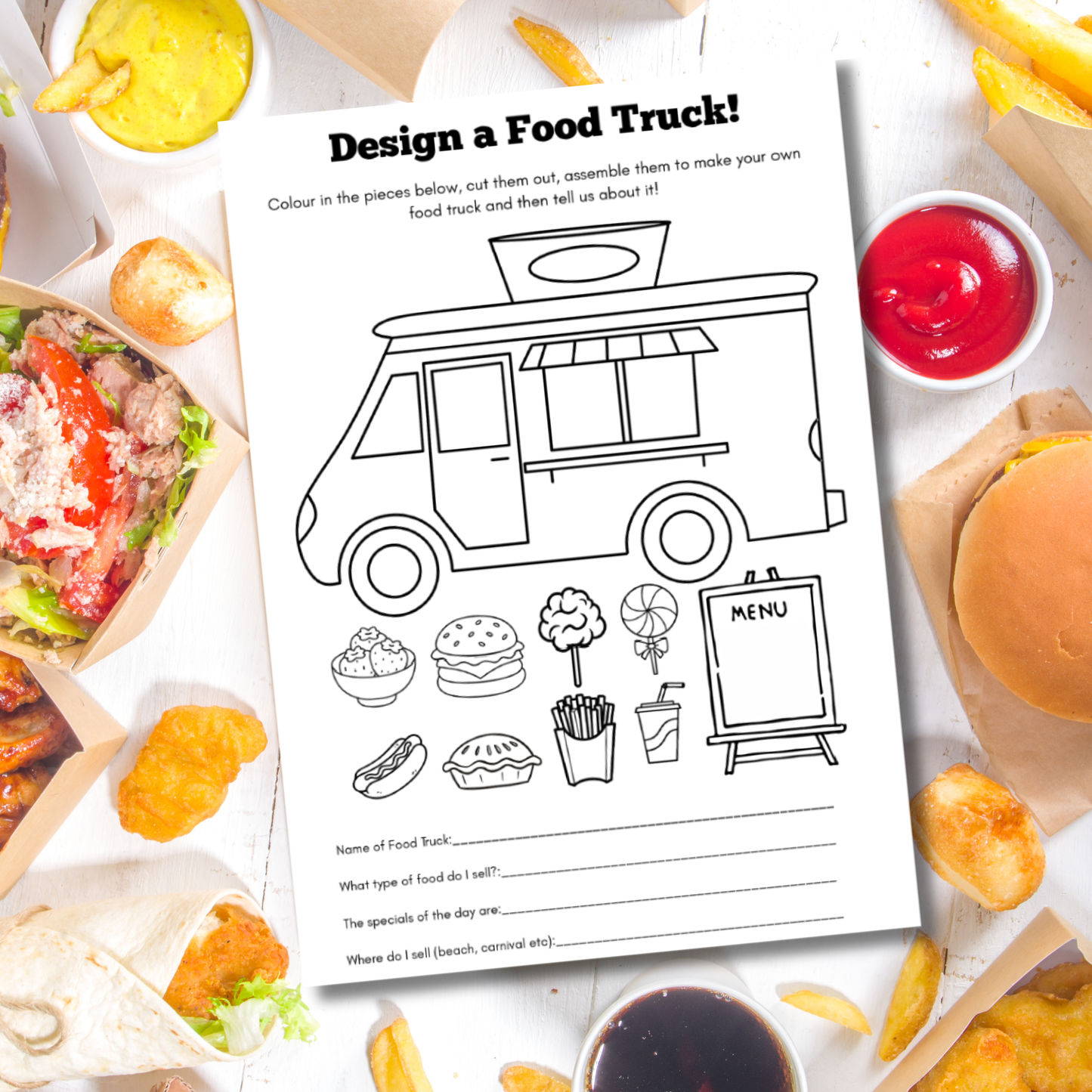 Design a Food Truck - Free Printable