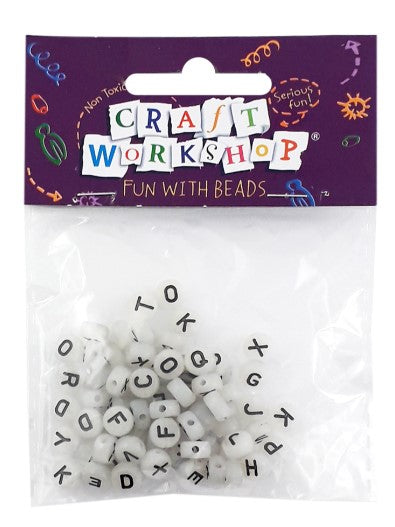 Glow in the Dark Alphabet Beads B&W