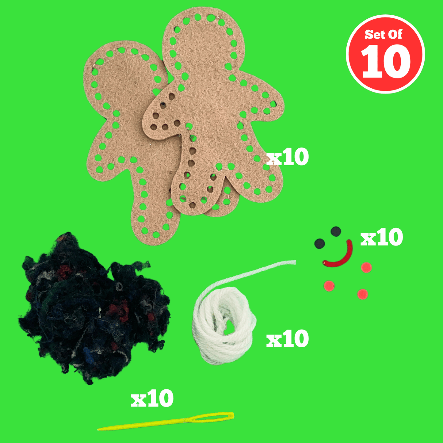 Set of 10 - Gingerbread Man Plushie