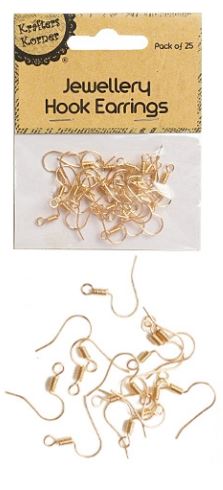 Gold Earring Hooks 25pc