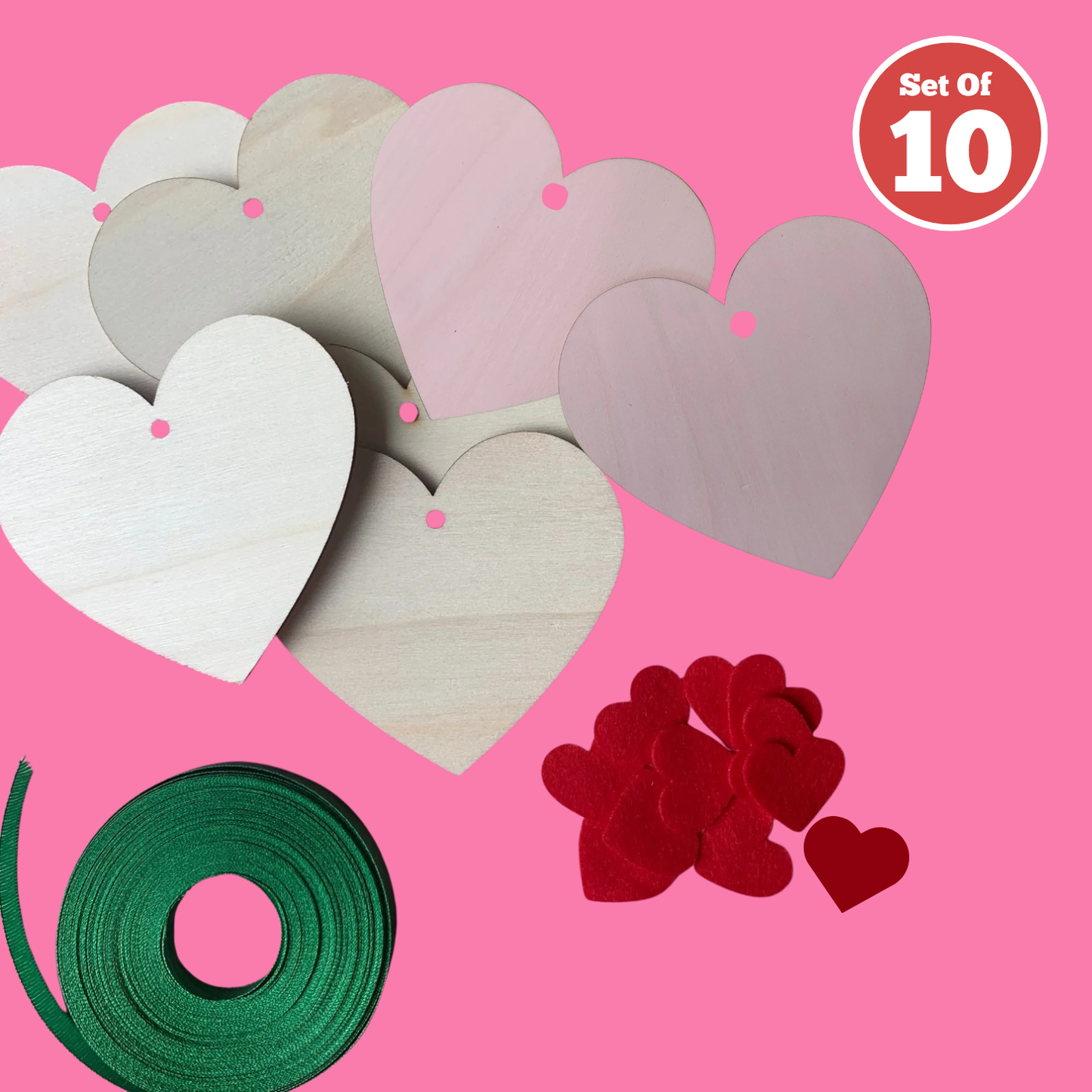 Set of 10 - Grinchy Christmas Heart